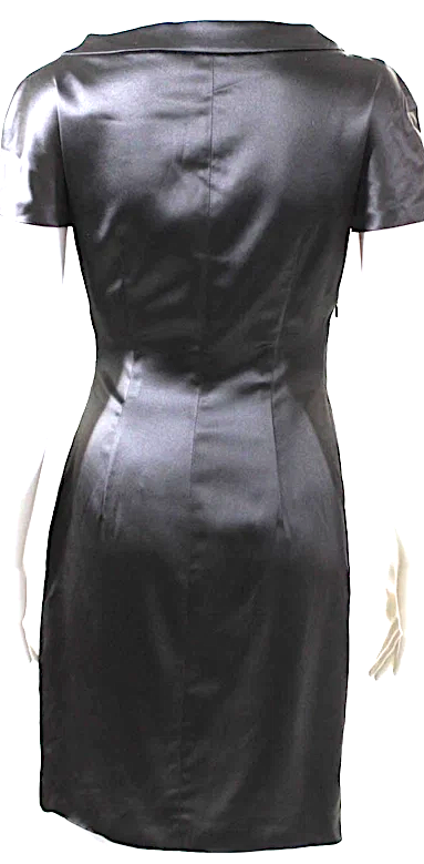 Alberta Ferretti Italy. Philosophy. Gray Ruched Body Con Dress