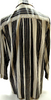 Fendi ITALY. Black/Grey/Beige Striped Silk/Rayon Tunic Style Shirt