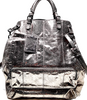 Dolce&Gabbana Itay. Silver Printed Leather Space Age Tote Bag / Shoulder Bag