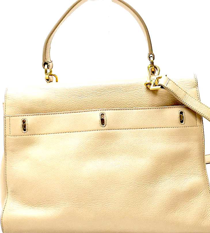 Saint Laurent Paris. Beige Leather Shoulder Bag / Hand Bag