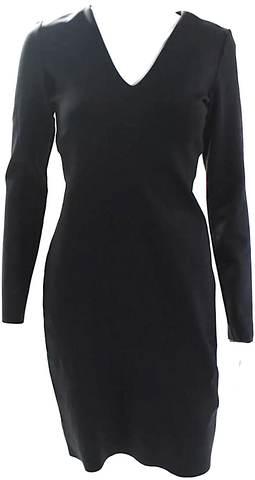 J.W. Anderson UK. Black/Grey/Navy Merino Wool Midi Length Dress