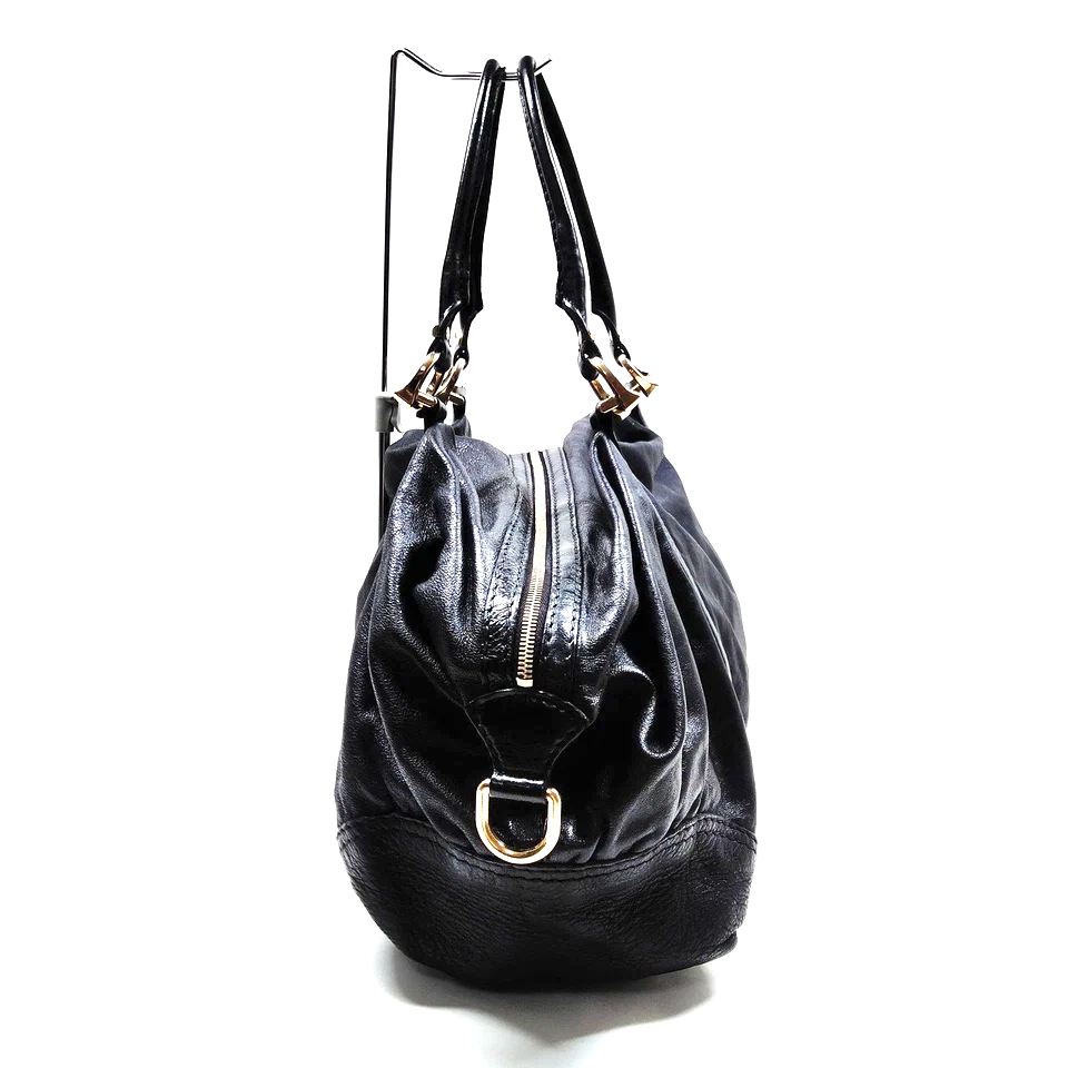 Gucci Italy. Black Leather Shoulder Bag w/Attachable Shoulder Strap