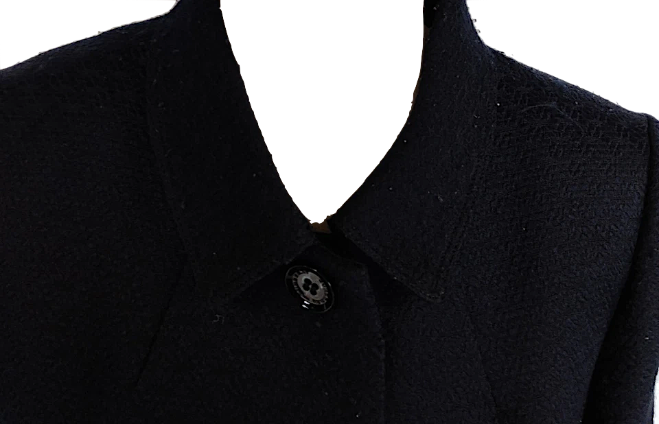 Burberry London. Navy Blue Cotton Polyester Cupro Coat