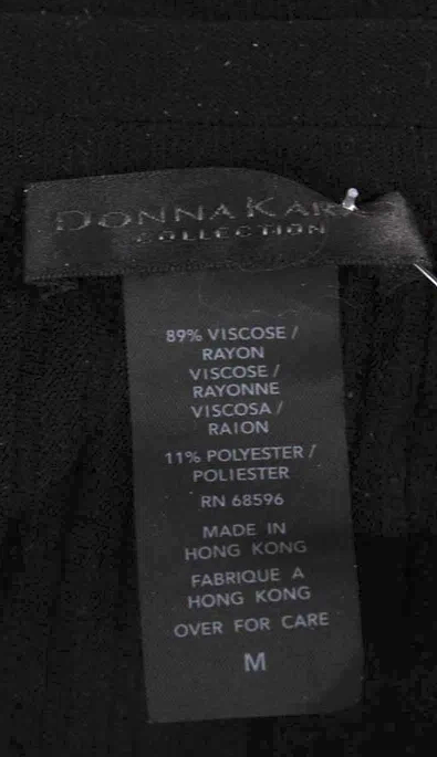 Donna Karan New York. Black Viscose Rayon Polyester Pleated Midi Skirt