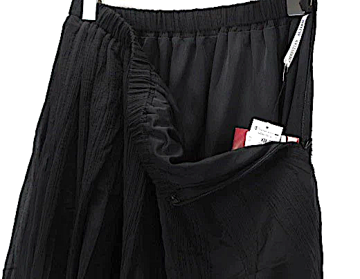 Christian Aujard NEW W TAGS. Black Chiffon Dot Long Maxi Skirt