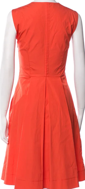 Blumarine ITALY. By Anna Molinari Cotton Blend  V-Neck Knee-Length Dress