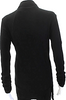 Helmut Lang NYC. Black Cotton Mock Neck Striped Long Sleeve Top
