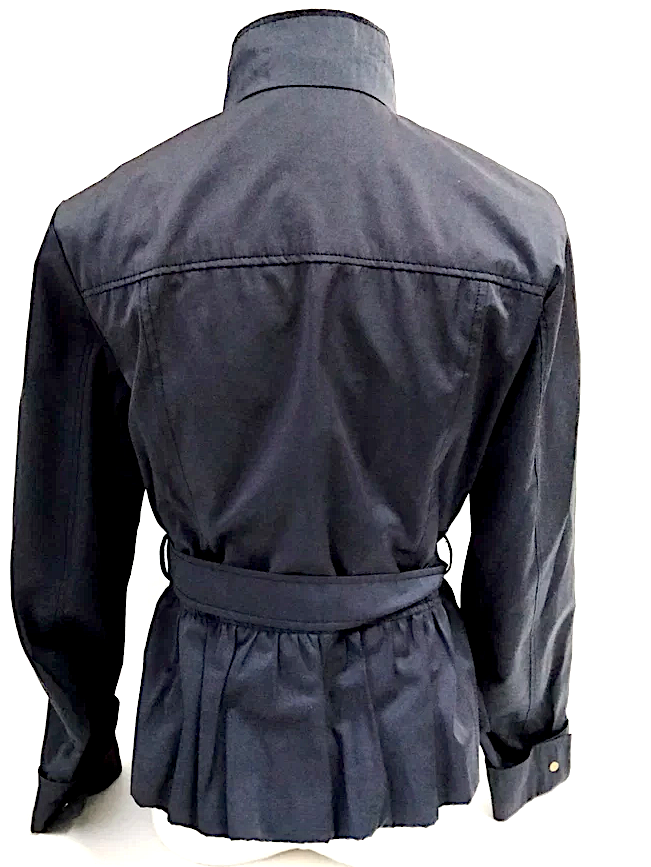 Maxmara Italy. Midnite Blue Tessuto/Cotton/PolyTech Blend Belted Jacket