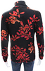 Dries Van Noten Belgium. Black/Red Floral Print Turtleneck Blouse