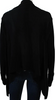 Rick Owens Paris. Black Long Sleeve Ribbed Trim Open Cardigan Sweater
