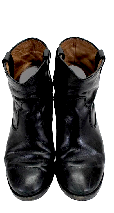 Isabel Marant Etoile PARIS.  Black Round Toe Leather Pull-On Boots Size 8.5