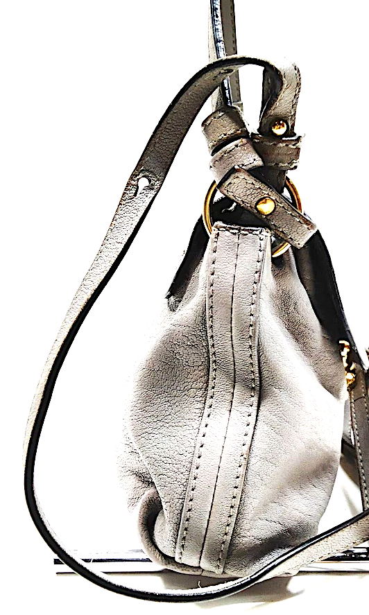 Chloe Paris. Phoebe Philo. Vintage Gray Leather Mini Shoulder Bag / Hand Bag / Crossbody Bag