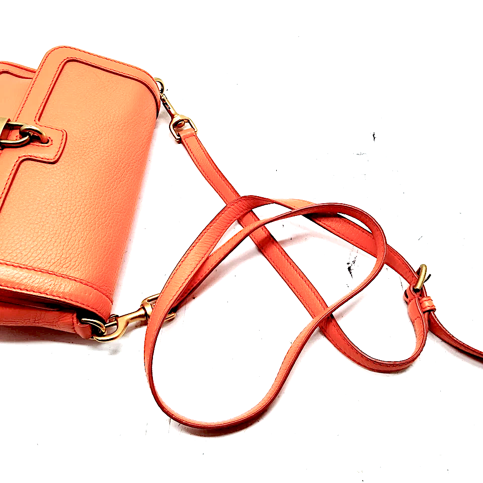 DolceGabbana Italy. Vintage Orange Leather Shoulder Bag / Crossbody Bag