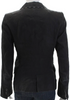 Ann Demeulemeester Belgium. Black Linen Collar Button Up Blazer Jacket
