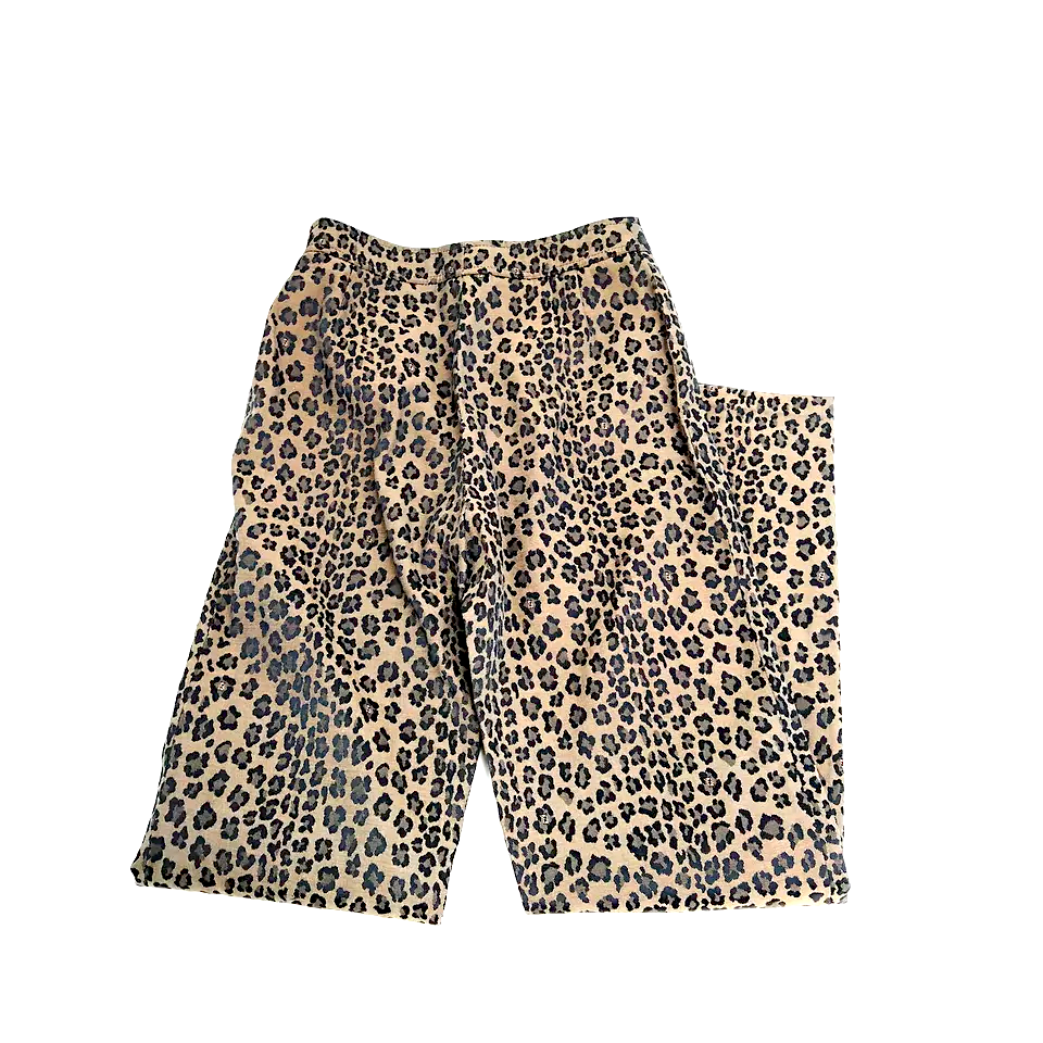 Fendi Italy. Polyester, Cotton, Special Resins Animal Print Pants