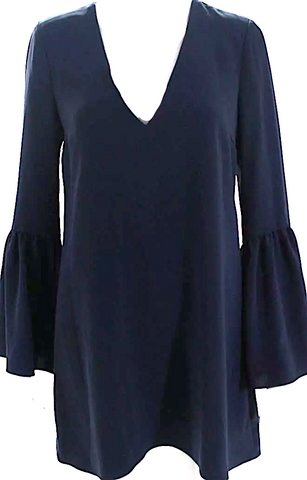 HIROKO KOSHINO. HIROKO BIS Black Rayon V-Neck Tunic