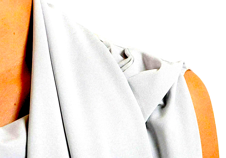 Maison Margiela Paris. NEW. NWOT. Gray Rayon Blend Sleeveless Scarf Attached Sheath Dress