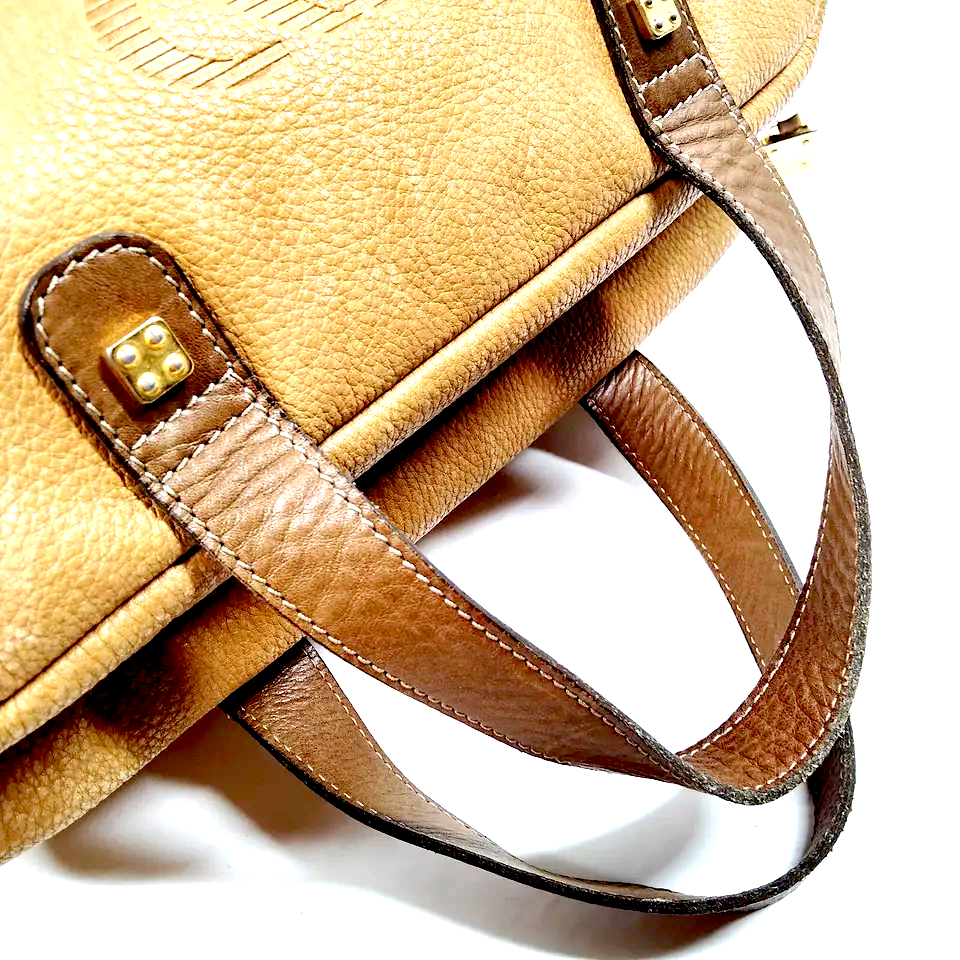 LOEWE MADRID. Honey Brown Leather Handbag / Shoulderbag