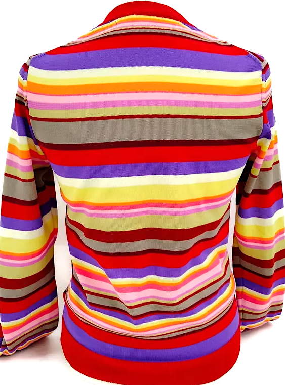 Comme Des Garcons Japan. PolyTech Blend Color Striped Cardigan/Top