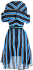 Fendi Italy. Blue Chevron Pattern Collection Cotton, Polyester, Polyurethane Dress