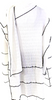 Ivan Grundahl Copenhagen. White/Black Contrast Pleats (Like Issey MIyake) Polymaide Wrap Open Dress/Coat
