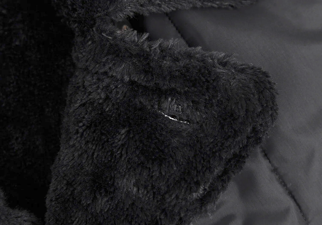 45rpm umii908 Japan. Black Lining Fur Nylon Pea Coat