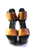 Celine Paris. Leather Platform Brown Strappy Sandal Heels Size 38