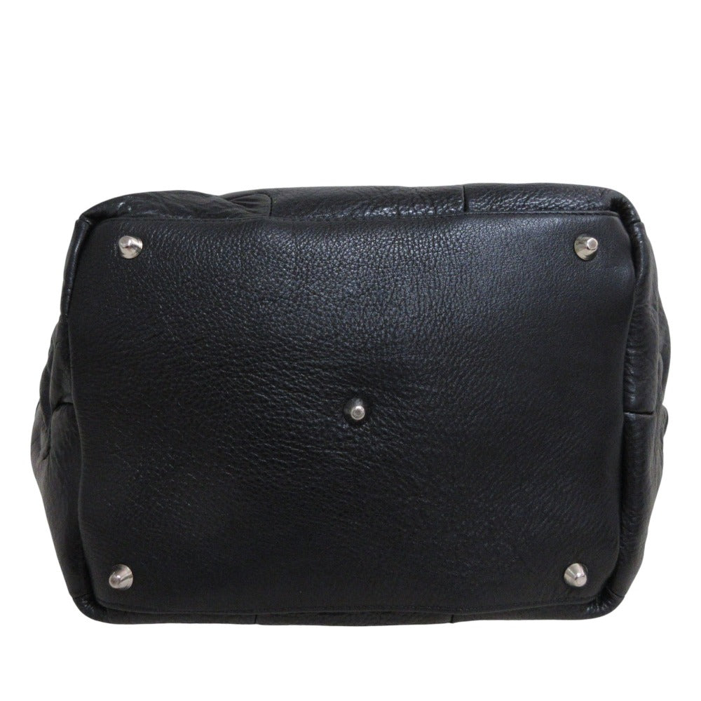 PAPILLONNER JAPAN. Black Leather Puzzle Pattern Shoulder Bag