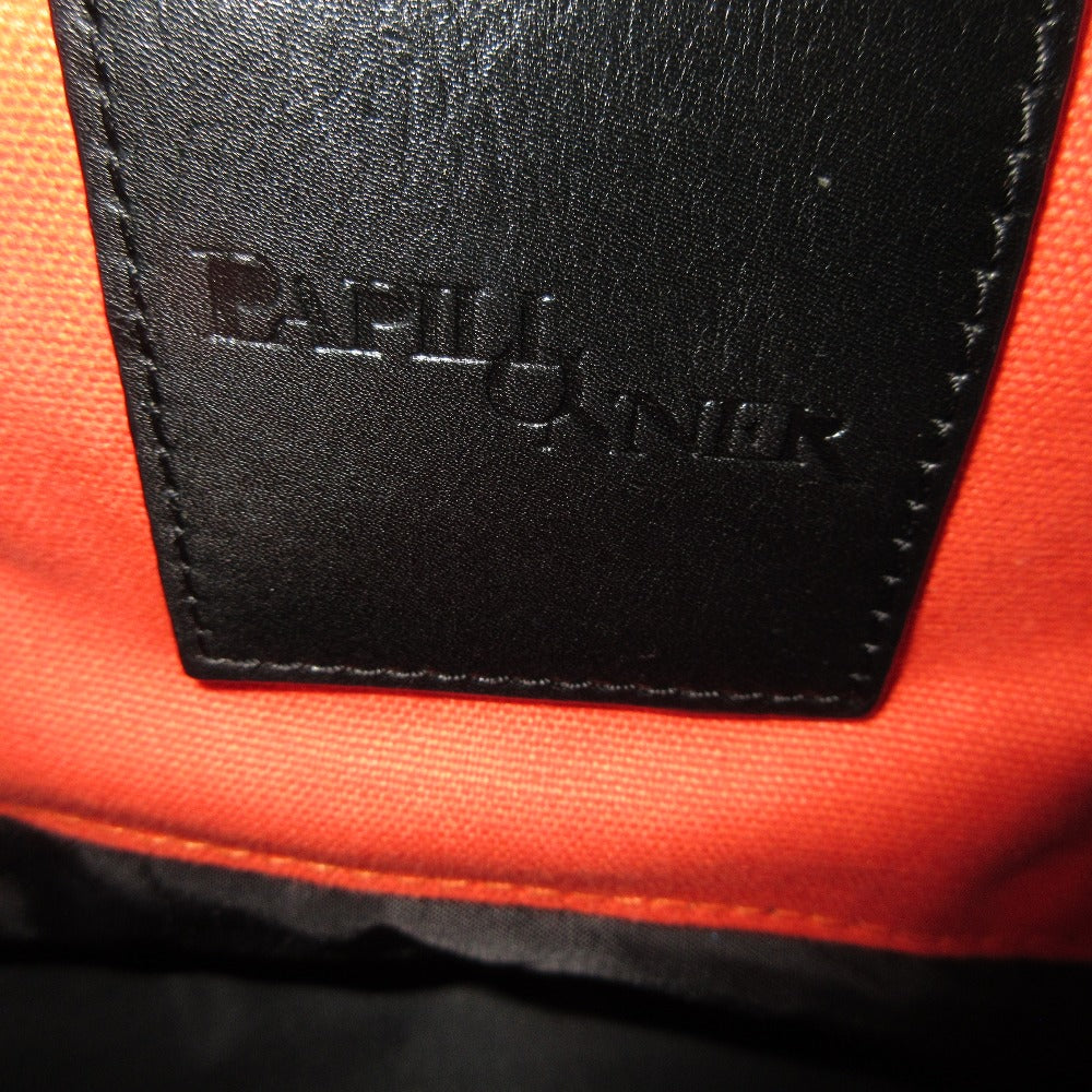 PAPILLONNER JAPAN. Black Leather Puzzle Pattern Shoulder Bag