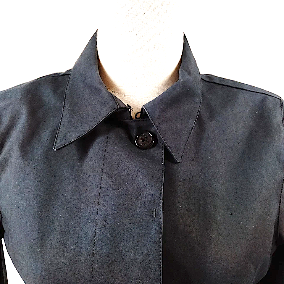 Prada Italy. Black Cotton Belted Coat