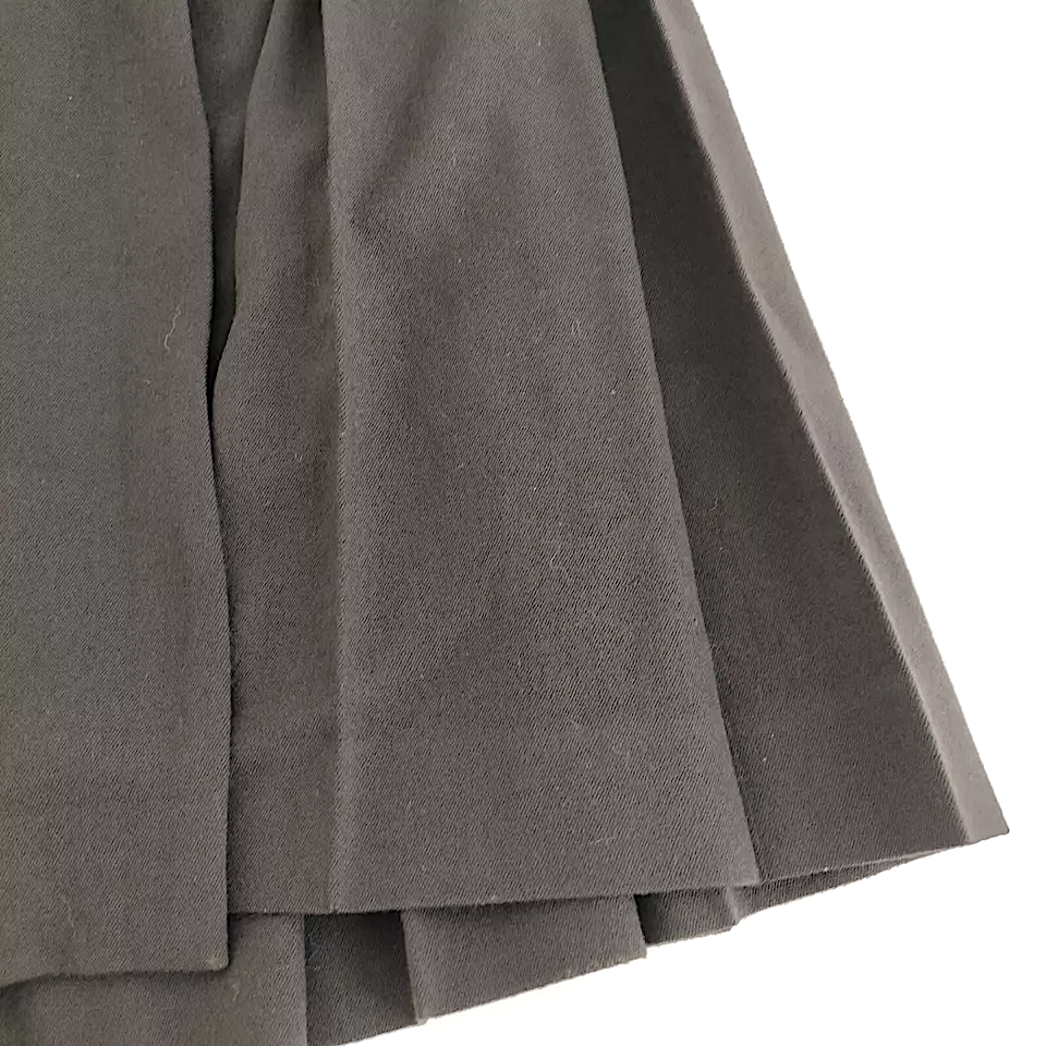 Burberry London.  Brown/Grays Double Side Belted Wool, Polyurethane Skirt