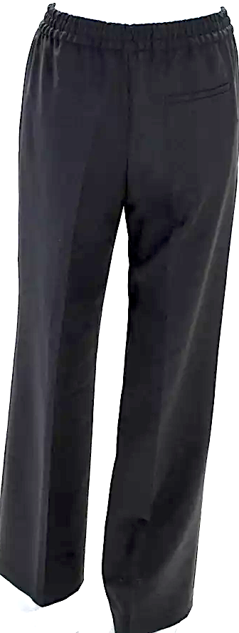 ACNE Studios Sweden. Black Wool Ruched Drawstring Slip-On Dress Pants