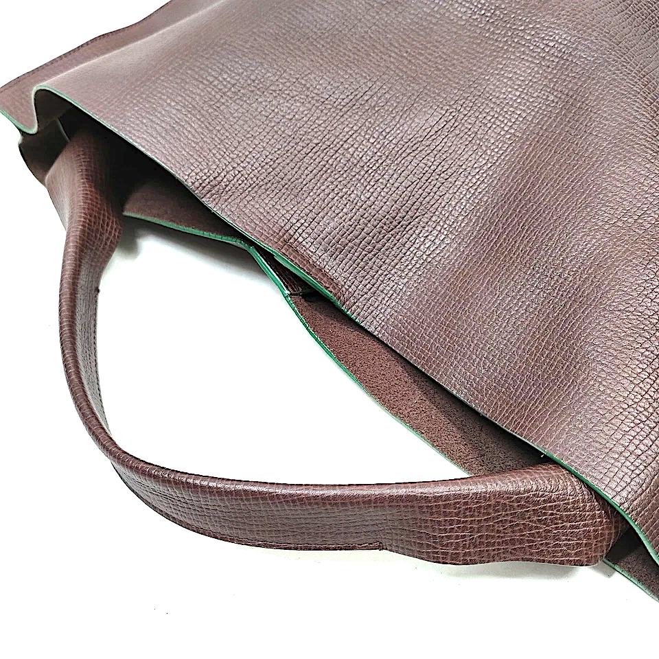 jil sander Brown Leather XL Tote Bag Fold Over Sized Clutch