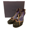 PRADA ITALY. Dark Brown Leather Ankle Strap Pumps 37.5