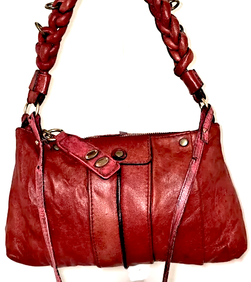 Chloe Paris. PHOEBE PHILO DESIGNER. Burnt Sienna Color Heloise Hobo Braided Leather Handle, Crossbody Bag