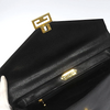 GIVENCHY PARIS. Black Leather Hand Bag / Shoulder Bag, Logo Goldplated.