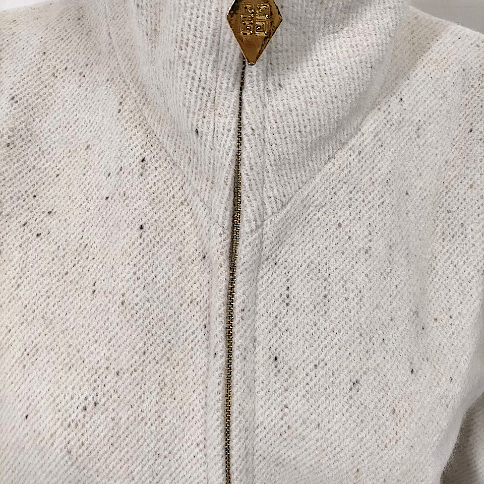 Givenchy Paris. Vintage Zipper Front Wool Coat SZ 46
