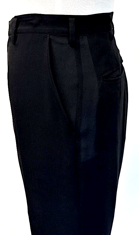 Yohji Yamamoto Japan. Black Flat Front Semi Sheer Pants