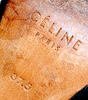 Celine Paris. BlackLeather Zipped Squared Toe Heel Accented Boots Size 37.5
