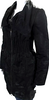 Prada Italy. Black Cowl Neck Full Zip Long Sleeve Coat Jacket