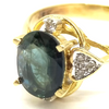 CHESTERFIELD'S LONDON. Vintage Estate 18ct Gold Blue Sapphire w/Diamonds Ring