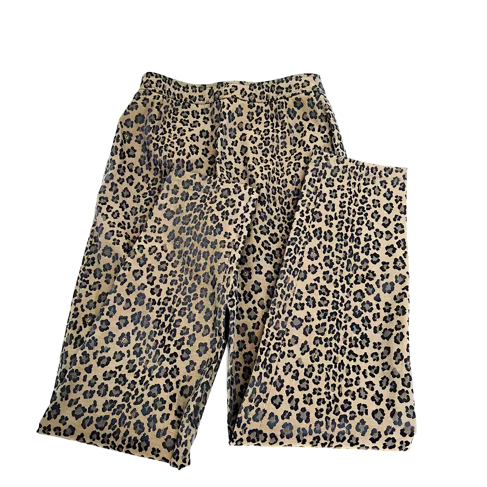 Fendi Italy. Polyester, Cotton, Special Resins Animal Print Pants