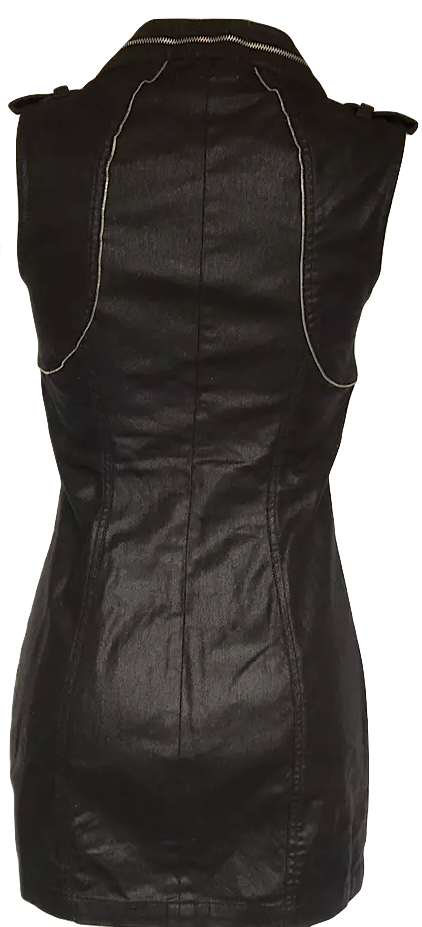 Diesel Designer Glenn Martens. Black BodyCon Mini Zip Dress