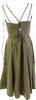 La Ligne NY. Green Cotton Blend Corset V-Neck Sleeveless A-Line Mini Dress