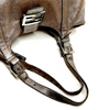 Fendi Italy. Brown Lambskin Leather Logo Clasp Shoulder Bag