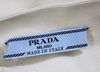 Prada Italy. Cream Color Sheer Ruffle Trim Round Neck Button Up Blouse