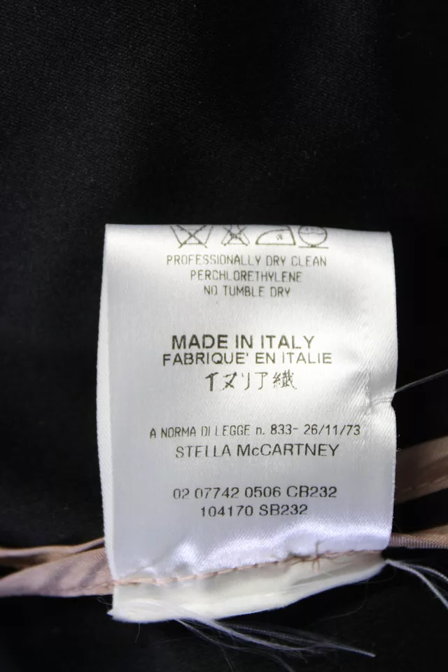 Stella McCartney UK. Black Zip Pockets Long Sleeve Blazer Jacket