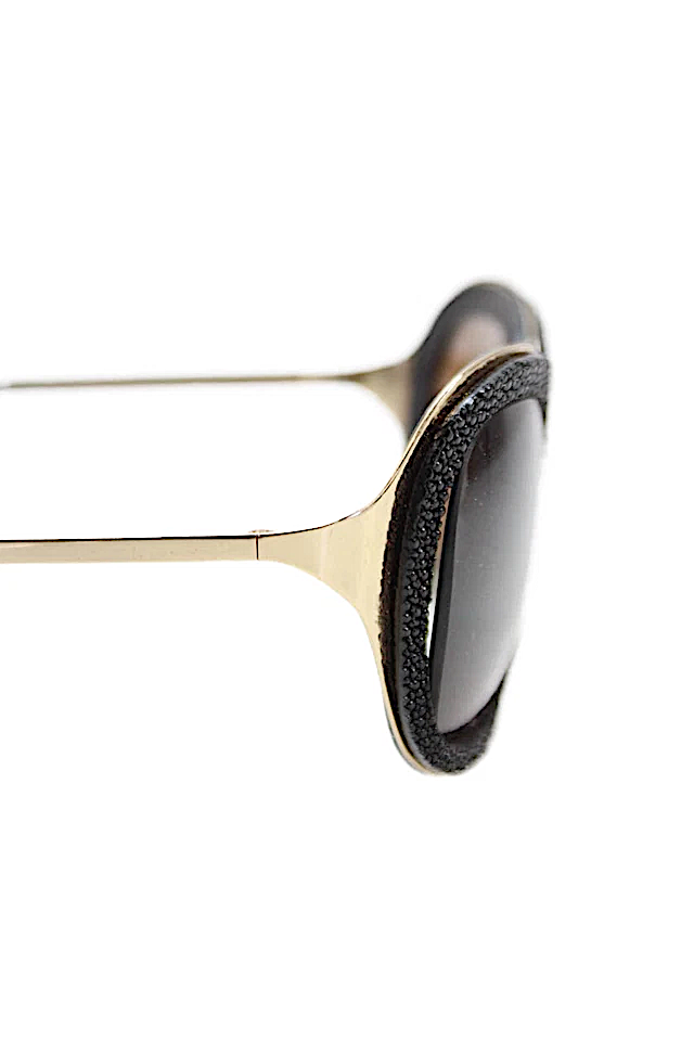 Histoire De Voir Paris.  Round Frame Black/Gold Sunglasses In Case