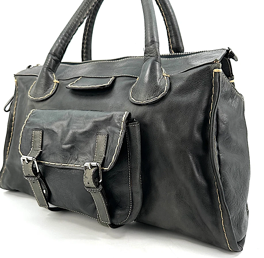 Chloe Paris. Black Leather Large Satchel Shoulderbag / Handbag