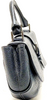 LOEWE MADRID. Black Pebbled Leather Silver Hardware Mini Shoulder Bag